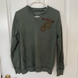 GUESS Medium Men's Olive Green Sweater Lightweight